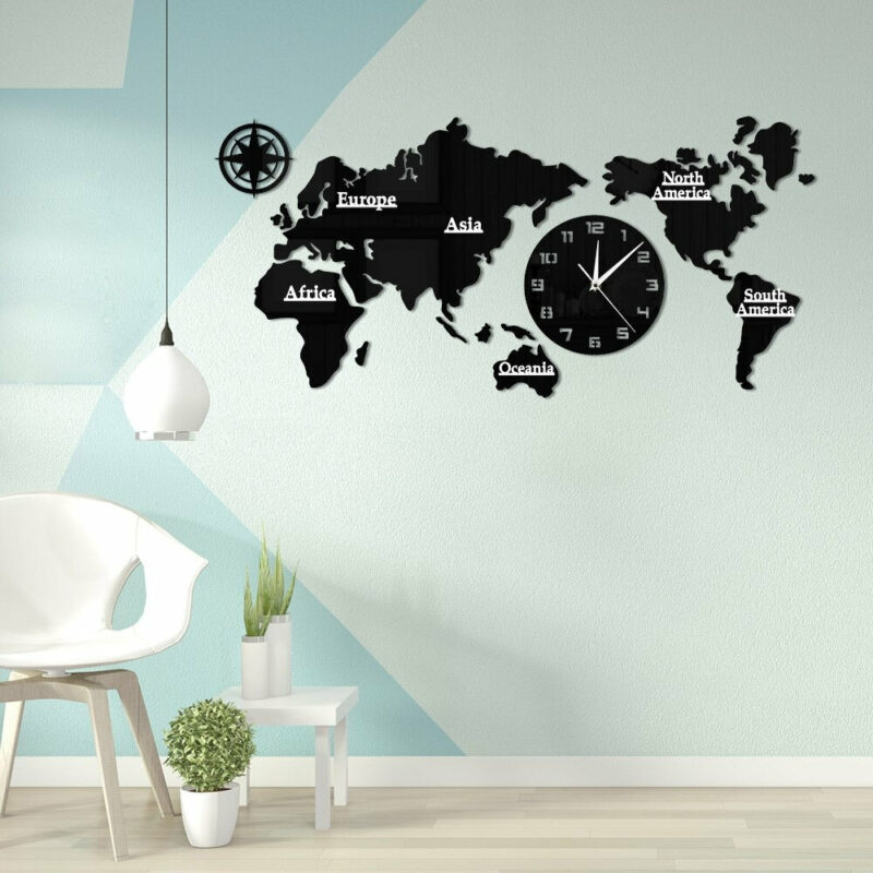 Vinyl World Map Clock Skull Clocks Wall Clock Manufacturers
