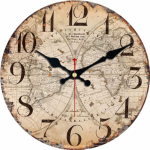 Vintage World Map Rustic Style Clock Vintage Wall Clocks Wall Clock Manufacturers