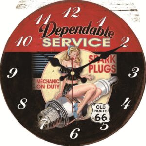 Vintage Garage Pin-Up Clock Vintage Wall Clocks Wall Clock Manufacturers