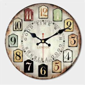 Vintage Clock with Multicolored Numbers Vintage Wall Clocks Wall Clock Manufacturers