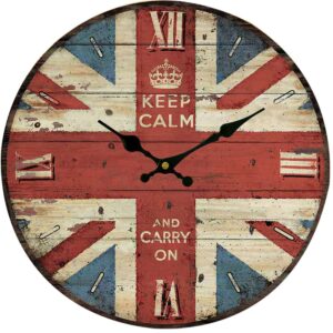 Vintage Clock with United Kingdom Flag Vintage Wall Clocks Wall Clock Manufacturers