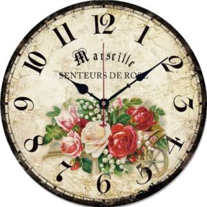 Vintage Clock with Rose Scent Vintage Wall Clocks Wall Clock Manufacturers