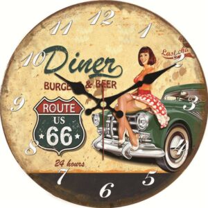 Vintage Pin-Up Clock Vintage Wall Clocks Wall Clock Manufacturers 15 cm
