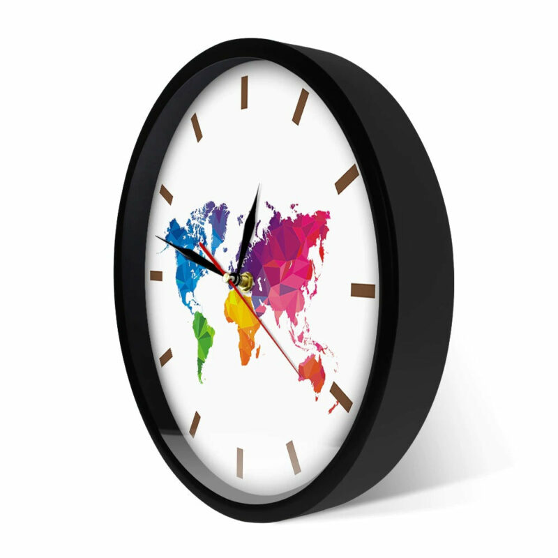 Multicolored World Map Clock Design Wall Clocks Wall Clock Manufacturers